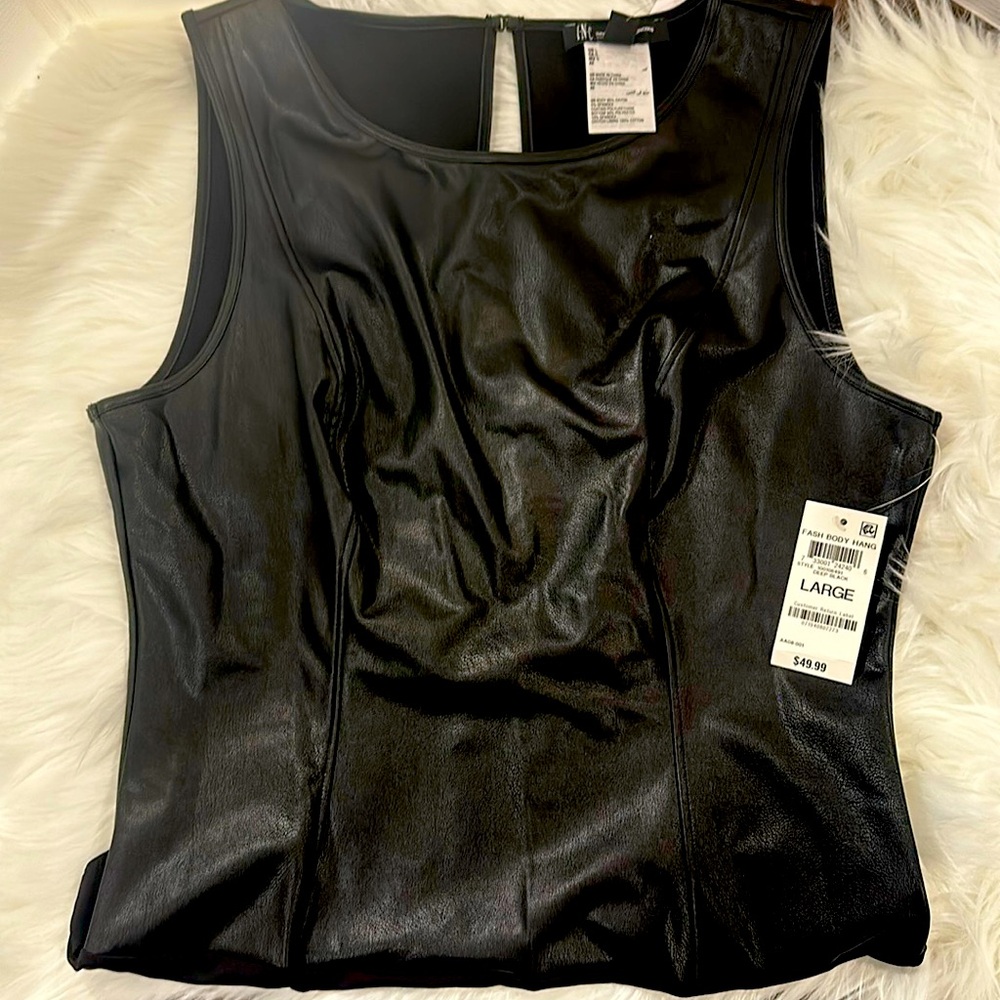 Faux leather body suit